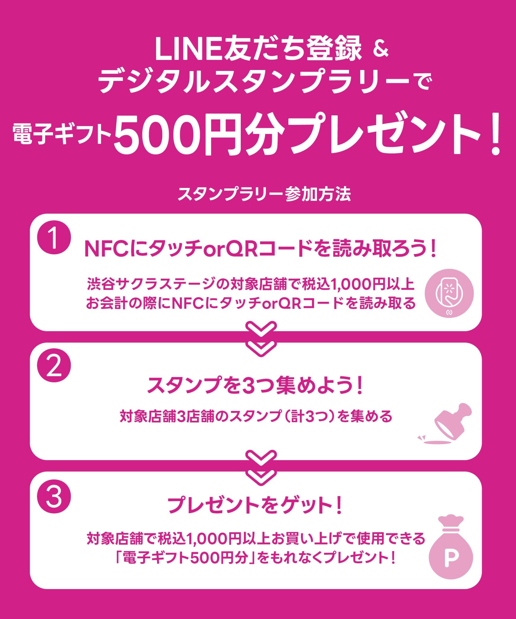 渋谷サクラステージ公式LINE 「LINEお友達登録&デジタルスタンプラリー」 再開と終了日についてのご案内
