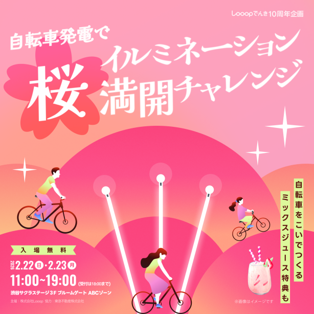 Looopでんき10周年記念 体験型イベント【サクラサク発電チャレンジパーク】開催